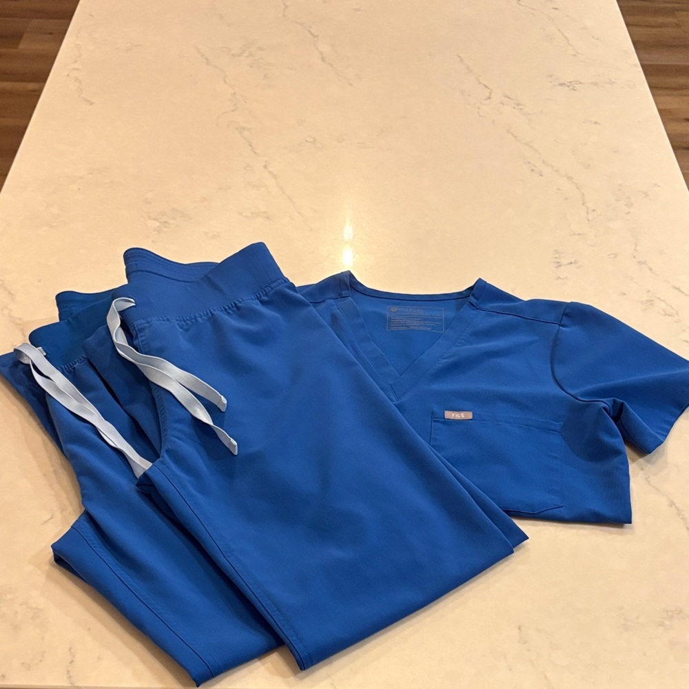 Figs Royal Blue Scrub Set